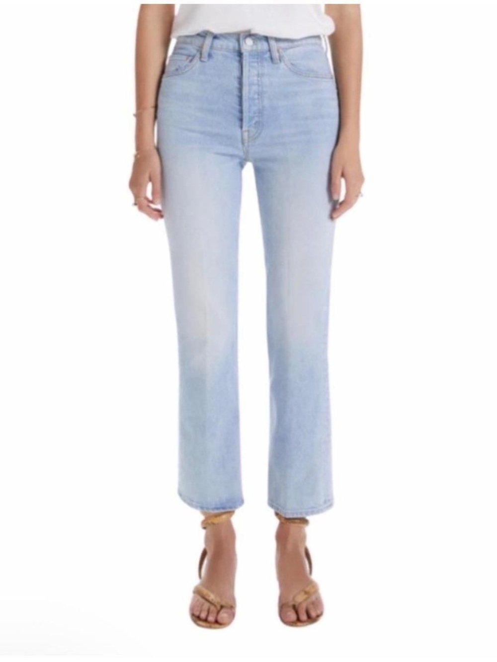 MOTHER Blue High-Rise Relaxed Straight Jeans